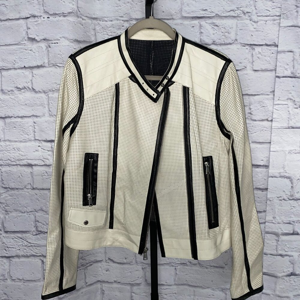 Cream Leather Jacket